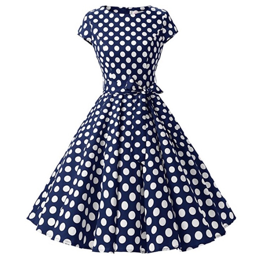 Women vintage 1950s dress cap sleeve